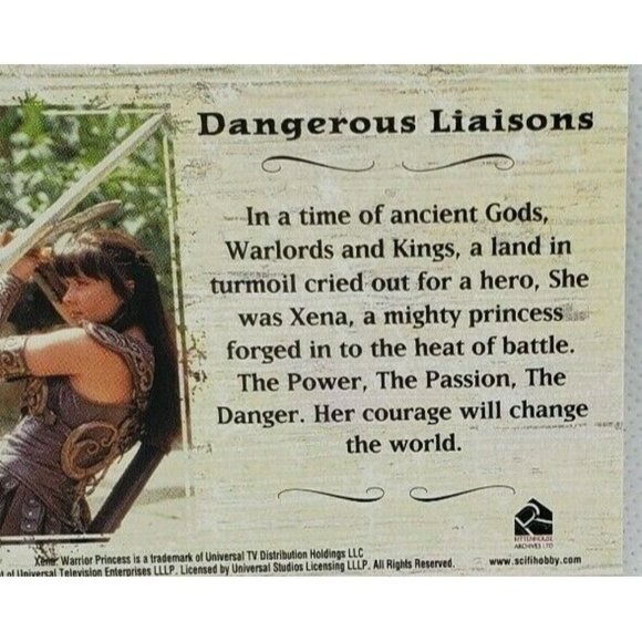 Vintage Xena Warrior Princess Dangerous Liaison Trading Card #1 - Picture 4 of 4